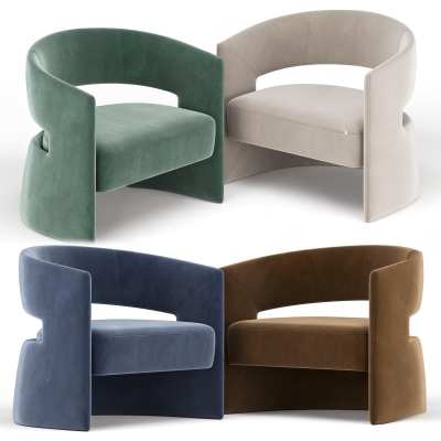 现代单人沙发3D模型下载